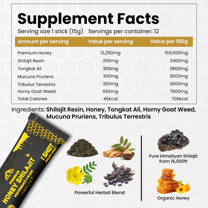 Power Honey Shilajit - Enhances Men Performance and Boost Energy Levels