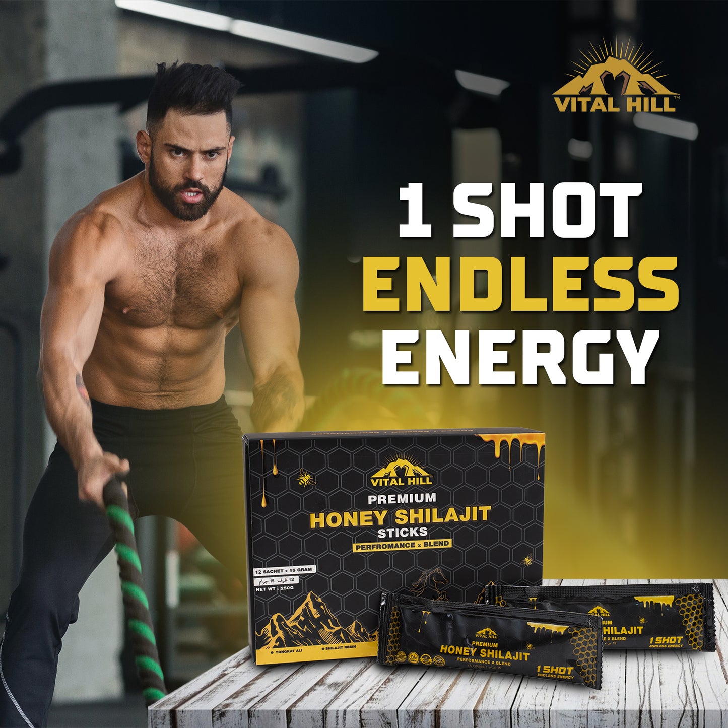 Power Honey Shilajit - Performance X Blend - Enhances Men Performance and Boost Energy Levels